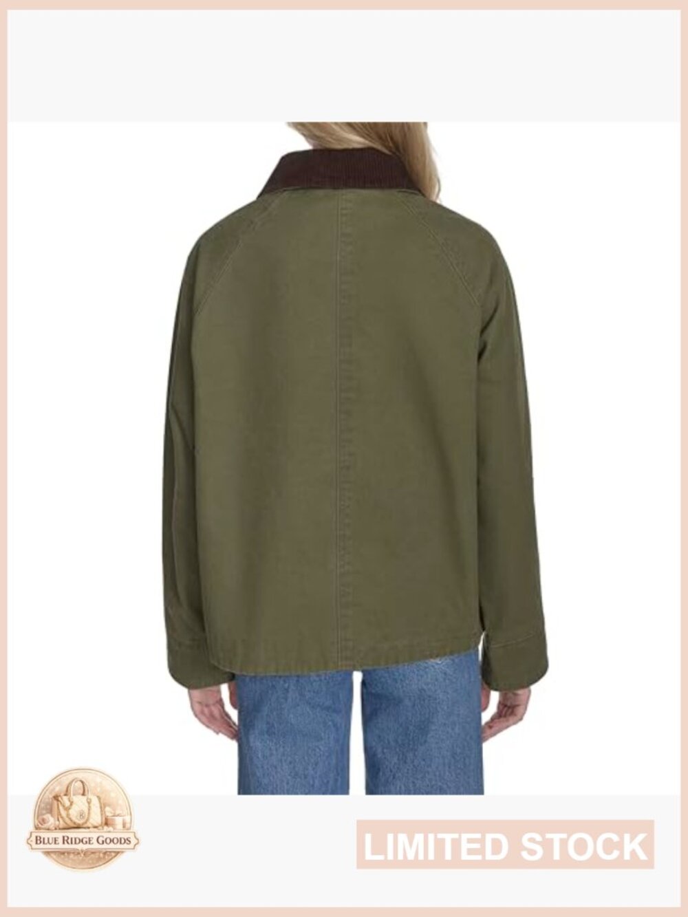 Short Cotton Barn Jacket Classic Quilted Laydown Corduroy Collar Durable Zip - Picture 4 of 7